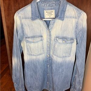 Y2K Abercrombie & Fitch Light Blue Denim Shirt